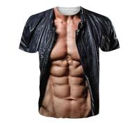 Viunychn Disfraces de carnaval para hombre, camiseta de seis paquetes, camisetas musculosas para hombre, Ken Galaxy Divertido Chándal Leopardo Springtrap Camisetas para Backstreet Muscle Salvaje