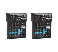 Viupolsor 2 x mezclador Bluetooth profesional de 4 canales mezcla de audio efecto reverberación