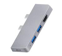 Viupolsor Para Pro 8 USB C Hub, 4K -Adaptador Compatible+2 Lector USB 3.0 Adaptador de lector de tarjetas SD/TF para Pro 8