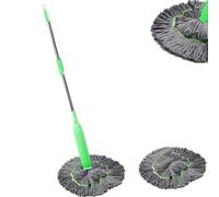 VIUXL 2 in 1 Dehydrated Mop, Self-Wringing Twist Mops, Floor Spin Mop System with Wringer Set, 360 Degree Spin Round Self Wringing Wall Cleaning Mop for House Bathroom Floor (Mop+Replacement Head)