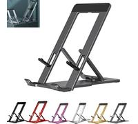 VIUXL Folding Bracket, New 2024 Fashion Folding Bracket for Phone, Foldable Aluminum Desktop Phone Stand, Portable Folding Bracket, Applicable to All (Gray)