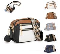 VIUXL Handmade Colorful Straps Crossbody Leather Bags & Purse, Womens Crossbody Purse, Bags for Women Shoulder Handbags (Mixed Color,General)