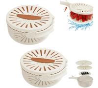 VIUXL Multifunctional Fruit and Vegetable Washing Bowl, 2024 New 3 in 1 Kitchen Colanders Bowl, Multifunctional Draining Bowl, Multipurpose Draining Basket with Lid (2 pcs A)