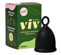 Viv for Your V - Copas menstruales pequeñas de alta calidad, tallo de anillo para una fácil extracción, alternativa de tampón suave para un estilo de vida activo, cómodo uso de 12 horas, copa de