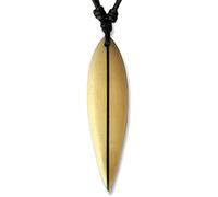 viva-adorno Collar Tabla de Surf Colgante de Madera Banda Surfer Cadena Longitud Ajustable Varios Diseños Seleccionable HK30-11 Beige