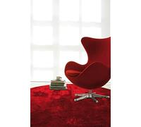 Viva Alfombras Shaggy 21356 Coccole, poliéster, Rojo, 150 x 150 x 3 cm