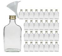 Viva-artículos de Uso doméstico - 30 Botellas de Cristal 200 ml con tapón de Rosca para llenar Incluye Embudo diámetro 7 cm