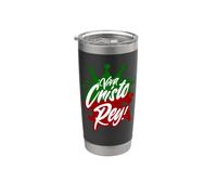 Viva Cristo Rey Cristeros Guerra Mexicana Católica Española Vaso térmico de acero inoxidable de doble pared