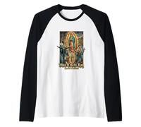 Viva Cristo Rey Guadalupe Cristeros Católicos Camiseta Manga Raglan