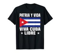 Viva Cuba Libre Patria Y Vida Bandera Cuba Revolución Cubana Camiseta