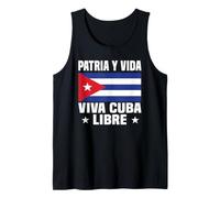 Viva Cuba Libre Patria Y Vida Bandera Cuba Revolución Cubana Camiseta sin Mangas