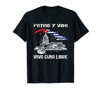 Viva Cuba Libre Patria Y Vida CLÁSICA camiseta El Capitolio Camiseta