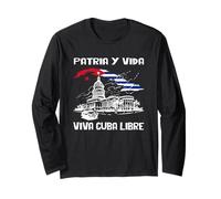 Viva Cuba Libre Patria Y Vida CLÁSICA Camiseta El Capitolio Manga Larga