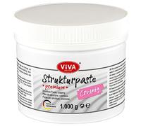 Viva Decor Pasta texturizada Premium cremosa (1000 g, blanco) mate, resistente a los golpes, de calidad artística, teñible, a base de agua para una textura de superficie en relieve