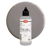 Viva Decor® Pintura Blob Paint (gris, 90 ml) lista para usar con características de pintura acrílica - Dot Painting Art - Dotting Tool para lienzo, mandala y mucho más. Fabricado en Alemania.