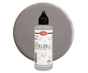 Viva Decor® Pintura Blob Paint (gris, 90 ml) lista para usar con características de pintura acrílica - Dot Painting Art - Dotting Tool para lienzo, mandala y mucho más. Fabricado en Alemania.