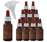 Viva Haushaltswaren - 10 frascos cuentagotas de Vidrio, para Farmacia, Color marrón, Vidrio, marrón, 20 ml