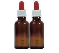 Viva-Haushaltswaren - 2 frascos cuentagotas de vidrio, para farmacia, color marrón, vidrio, marrón, 30 ml