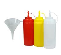 Viva Haushaltswaren 3 quetschf laschen 0,45l para Ketchup Mostaza mayonesa Incluye Embudo de 9 cm de diámetro