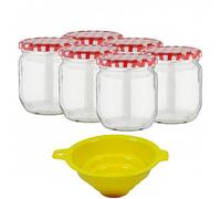 Viva Haushaltswaren - 6 tarros de Mermelada (425 ml (con Rosca, Incluye un Entrada de Embudo)