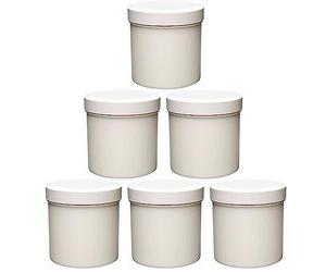 Viva Haushaltswaren B078Y85QJH 6 Botes de Crema vacías de 125 ml de plástico Apto para Alimentos, sin BPA, Fabricado en Alemania, Blanco