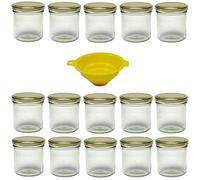 Viva Haushaltswaren Einmachglas Tarros de conservas, Cristal, Tapa Dorada, 15 x 167 ml, 12