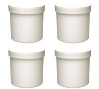 Viva-Haushaltswaren Gabriele Hesse e.K. 4 botes de cremas de 250 ml de plástico blanco, apto para alimentos, sin BPA, fabricado en Alemania.