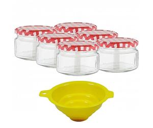 Viva Haushaltswaren - Juego de 6 tarros de Mermelada (250 ml (con Rosca, Incluye un Entrada de Embudo