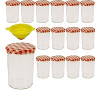 Viva Haushaltswaren - Juego de tarros de Cristal (15 Unidades, 440 ml, Incluye Embudo)
