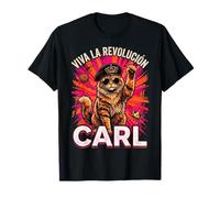 Viva La Revolución Carl Gato Divertido Camiseta