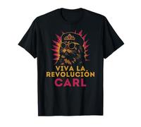 Viva La Revolución Carl Gato Divertido Camiseta