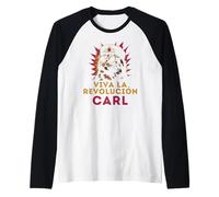 Viva La Revolución Carl Gato Divertido Camiseta Manga Raglan