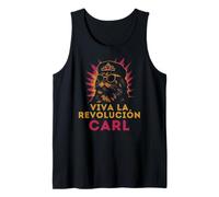 Viva La Revolución Carl Gato Divertido Camiseta sin Mangas