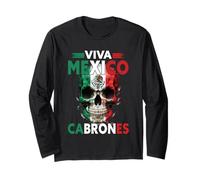 Viva México Cabrones Día de la Independencia Mexicana Diseño vintage Manga Larga