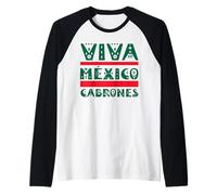 Viva México Cabrones Souvenir Mexicans Gifts Patriotic Camiseta Manga Raglan