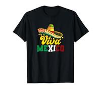 Viva México Camiseta gráfica económica, Hombre, Negro, L