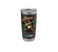 Viva México Dabbing Frog Sombrero Fiesta Mexicana Vaso térmico de acero inoxidable de doble pared