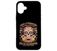 Viva México - Día de los Muertos Flores y Música Carcasa para iPhone 16 Plus
