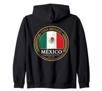 Viva México Independencia EST 1821 Bandera Escudo Sudadera con Capucha