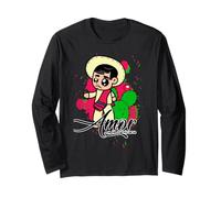 Viva Mexico Kids Independence Day Funny Dance Mexican Manga Larga