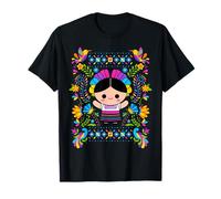 Viva Mexico Mexican Girl Flag Independence Day Girls Kids Camiseta