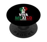 Viva México Puño Bandera Mexicana Emblema Orgullo Cultura Mexicana PopSockets PopGrip Adhesivo