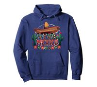 Viva Mexico Sombrero Cactus Fiesta Mexicanos para Hombre Sudadera con Capucha, Unisex para Adultos, Azul Marino, M
