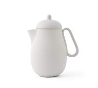 Viva Nina Tetera de porcelana gris piedra con tapa - 34 oz / 1 L Fabricante de té con infusor de té de hojas sueltas y pico antigoteo