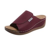 Viva Step Sandalias para mujer, sandalias Vivastep, tacón de cuña antideslizante, sandalias de boca de pez, sandalias de boca de pez, alivio del dolor, Red, 41 EU