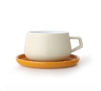 VIVA Taza de Te y Cafe con Platillo, Porcelana, 300 ml, Crema