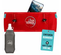 Viva Terma Cinturon Running + Soft Flask 500ml, Riñonera para Correr Mujer y Hombre, para Trail Running y Senderismo (Rojo, L/XL)