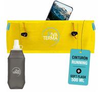 Viva Terma Cinturon Running + Soft Flask 500ml, Riñonera para Correr Mujer y Hombre, para Trail Running y Senderismo (Amarillo, S/M)