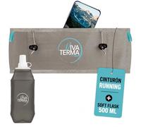Viva Terma Cinturon Running + Soft Flask 500ml, Riñonera para Correr Mujer y Hombre, para Trail Running y Senderismo (Gris, L/XL)