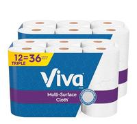 Viva Toallas de papel de tela multisuperficie, 12 rollos triples, 165 hojas por rollo (2 paquetes de 6)